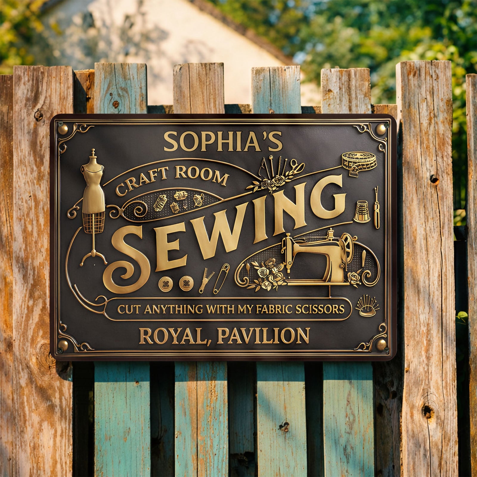 Cut Anything With My Fabric Scissors, Sewing Room Decor, Metal Sign, Gift For Crafters And Sewing Lovers