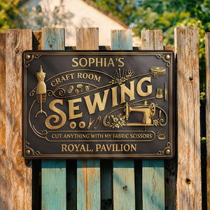 Cut Anything With My Fabric Scissors, Sewing Room Decor, Metal Sign, Gift For Crafters And Sewing Lovers