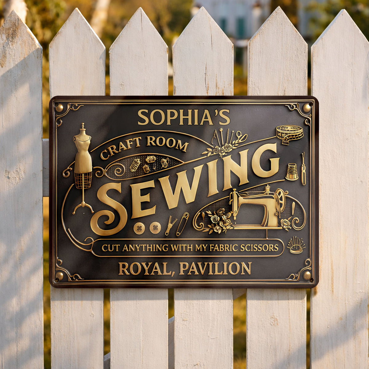 Cut Anything With My Fabric Scissors, Sewing Room Decor, Metal Sign, Gift For Crafters And Sewing Lovers