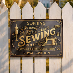 Cut Anything With My Fabric Scissors, Sewing Room Decor, Metal Sign, Gift For Crafters And Sewing Lovers