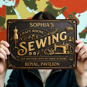 Cut Anything With My Fabric Scissors, Sewing Room Decor, Metal Sign, Gift For Crafters And Sewing Lovers
