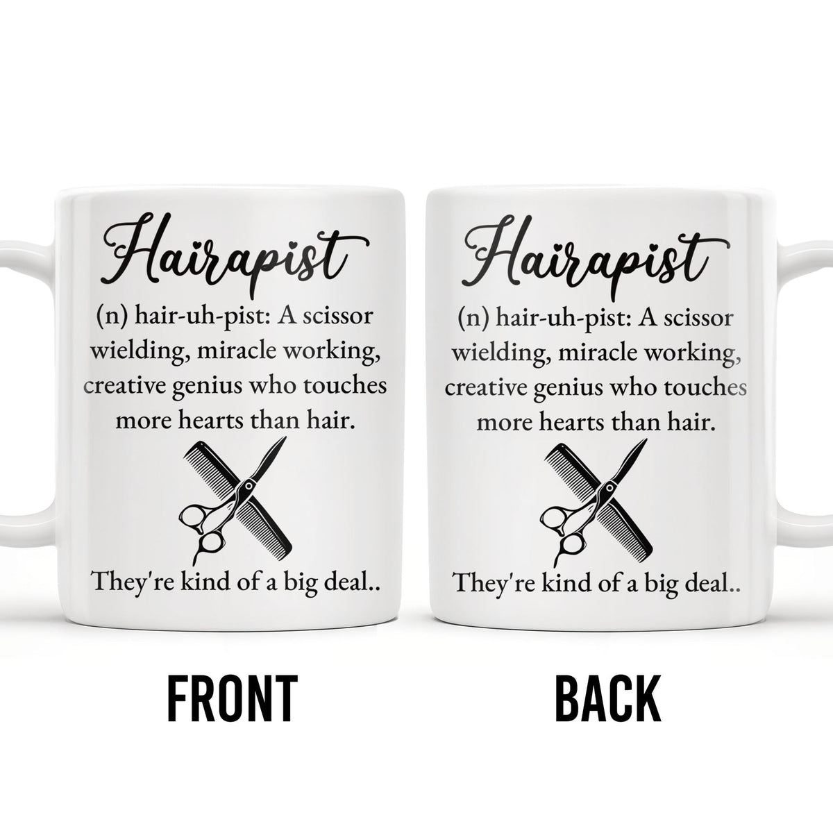 Hairapist Creative Genius Who Touches Hearts, Coffee Mug, Gift For Beauticians and Stylists