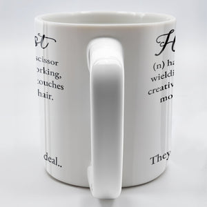 Hairapist Creative Genius Who Touches Hearts, Coffee Mug, Gift For Beauticians and Stylists
