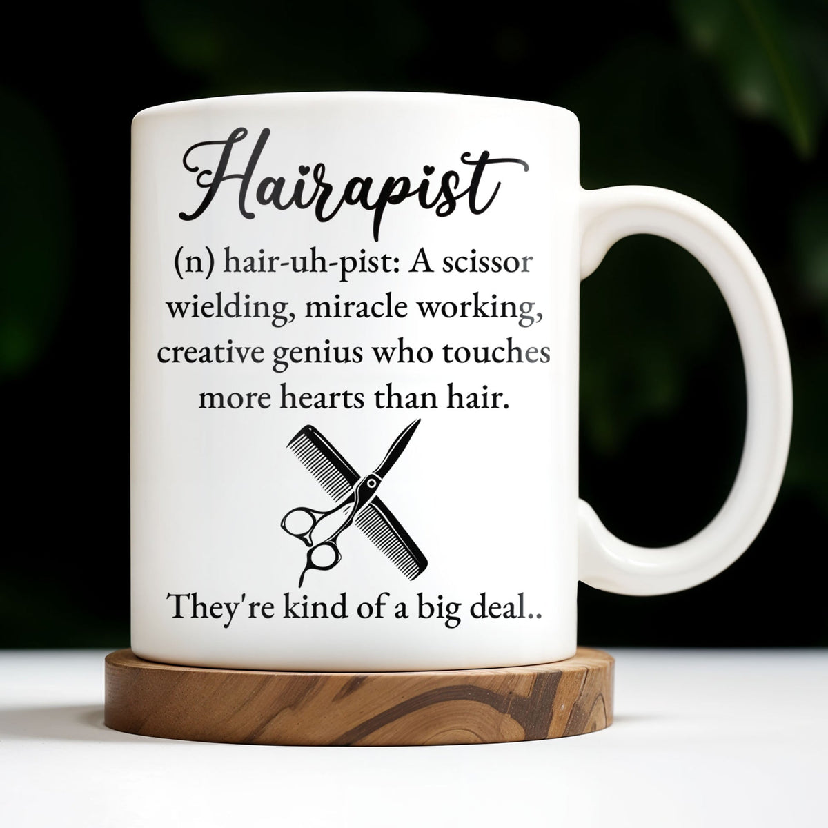 Hairapist Creative Genius Who Touches Hearts, Coffee Mug, Gift For Beauticians and Stylists