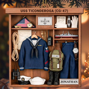 Celebrate A Proud Navy Tradition With Custom Sailor Elements,Custom Wood Ornament,Gift For Navy Veterans