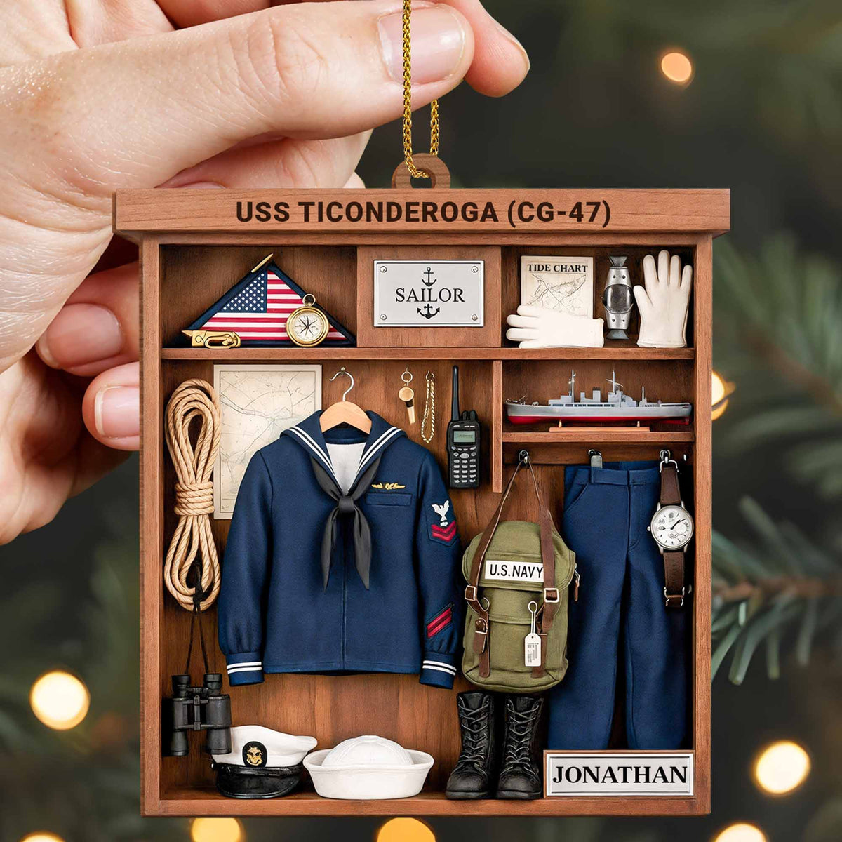 Celebrate A Proud Navy Tradition With Custom Sailor Elements,Custom Wood Ornament,Gift For Navy Veterans