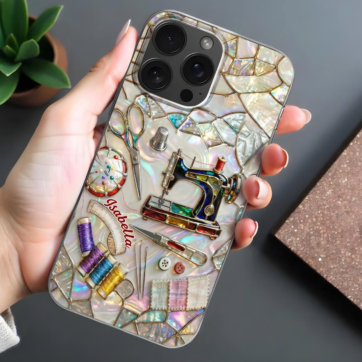Celebrate Your Creativity,Personalized Clear Phone Case,Gift For Craft Enthusiasts
