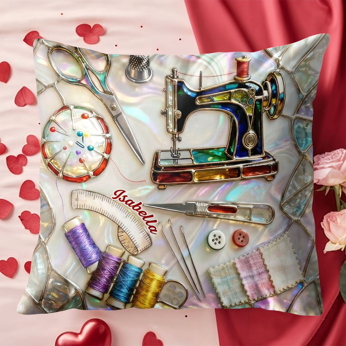 A Keepsake Of Precious Crafting Memories, Personalized Custom Pillow, Gift For Crafters And DIY Enthusiasts