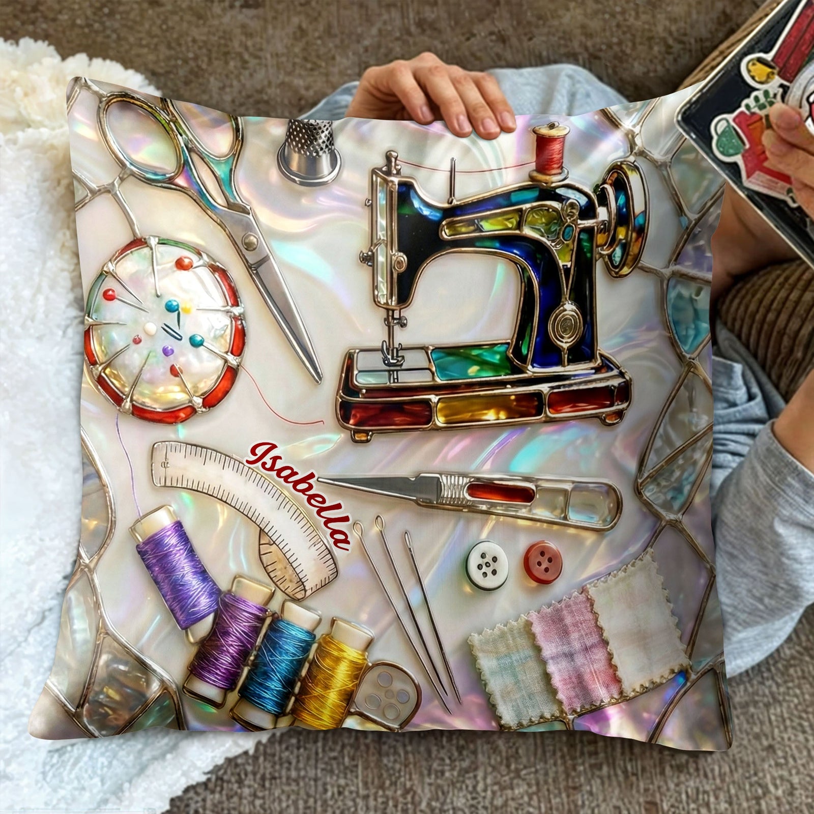 A Keepsake Of Precious Crafting Memories, Personalized Custom Pillow, Gift For Crafters And DIY Enthusiasts