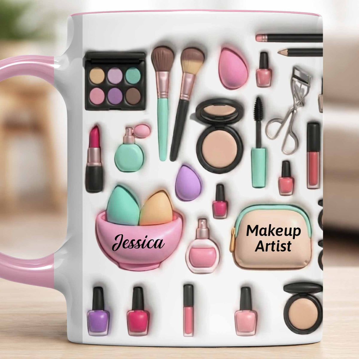 Celebrate Your Beauty With Custom Makeup Design,Personalized Custom Accent Mug,Gift For Beauty Enthusiasts