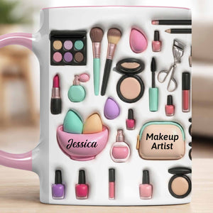 Celebrate Your Beauty With Custom Makeup Design,Personalized Custom Accent Mug,Gift For Beauty Enthusiasts