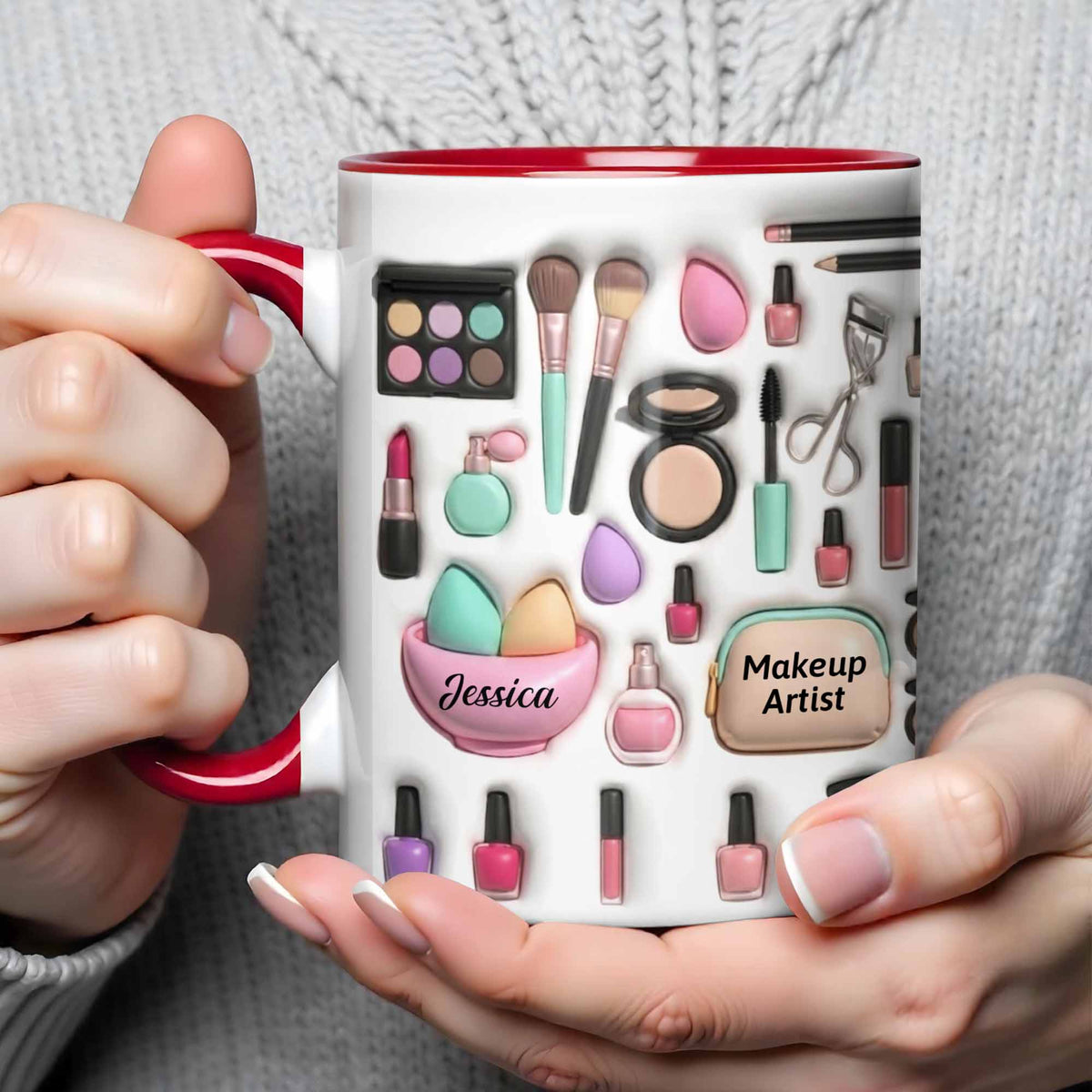 Celebrate Your Beauty With Custom Makeup Design,Personalized Custom Accent Mug,Gift For Beauty Enthusiasts