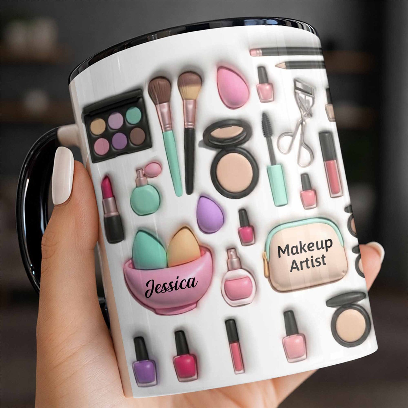 Celebrate Your Beauty With Custom Makeup Design,Personalized Custom Accent Mug,Gift For Beauty Enthusiasts
