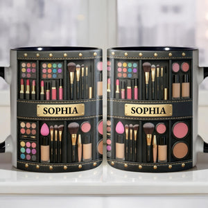 Celebrating Beauty in Every Detail, Personalized Custom Accent Mug, Gift For Makeup Lovers