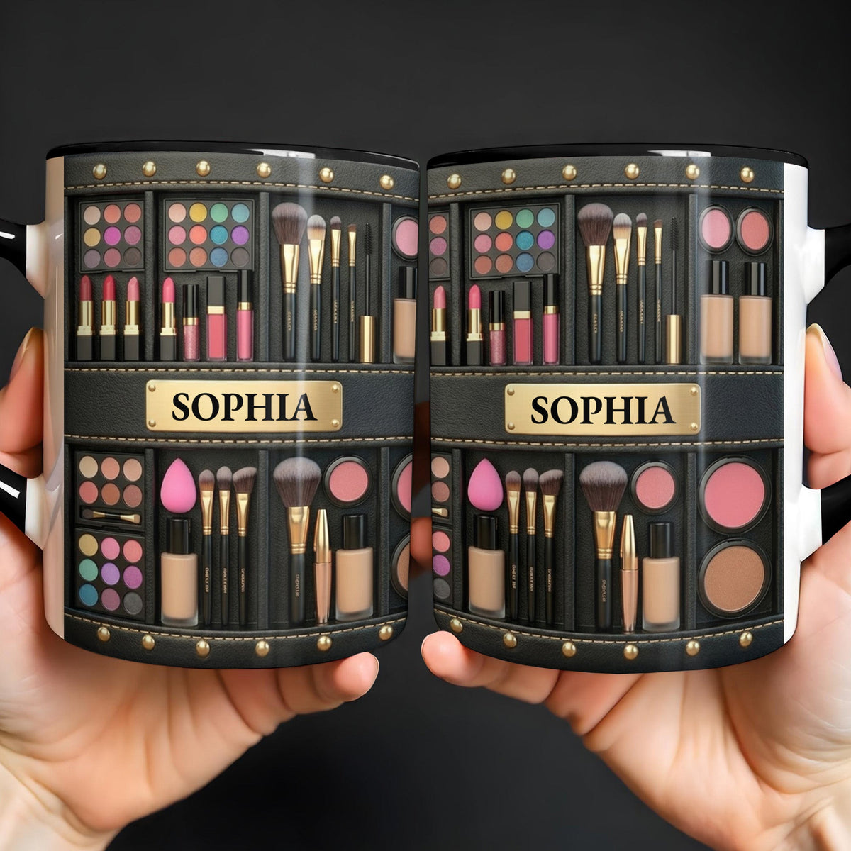 Celebrating Beauty in Every Detail, Personalized Custom Accent Mug, Gift For Makeup Lovers