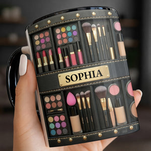 Celebrating Beauty in Every Detail, Personalized Custom Accent Mug, Gift For Makeup Lovers
