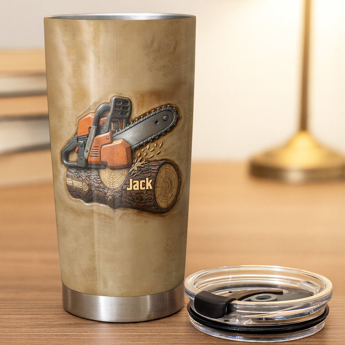 Celebrating The Craftsmanship Of Woodworking, Custom Stainless Steel Tumbler, Gift For Dad And Outdoor Enthusiasts