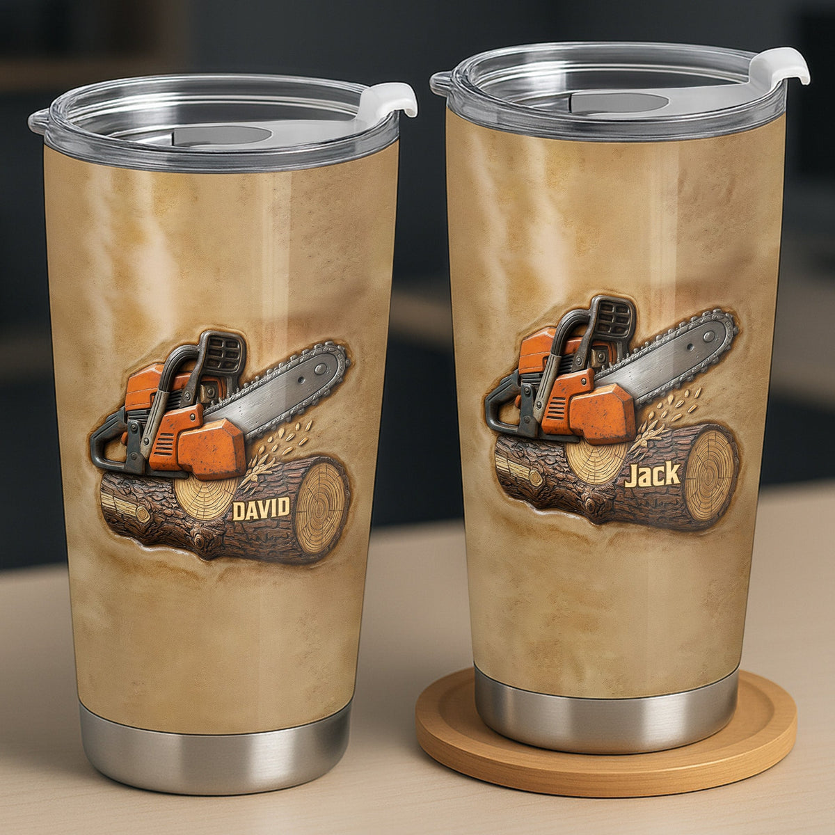 Celebrating The Craftsmanship Of Woodworking, Custom Stainless Steel Tumbler, Gift For Dad And Outdoor Enthusiasts