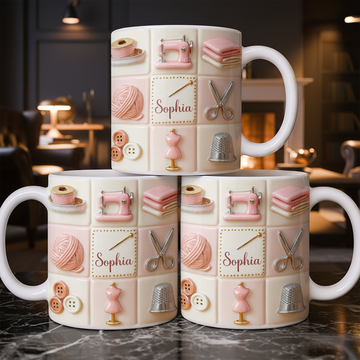Personalize Your Creativity With Crafting Icons,Custom Coffee Mug,Gift for Craft Lovers
