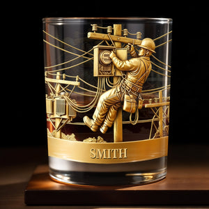 Capture The Spirit Of Innovation And Adventure,Whiskey Glass, Gift For Dad and Lineman Enthusiasts
