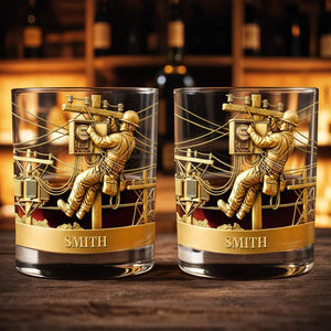 Capture The Spirit Of Innovation And Adventure,Whiskey Glass, Gift For Dad and Lineman Enthusiasts