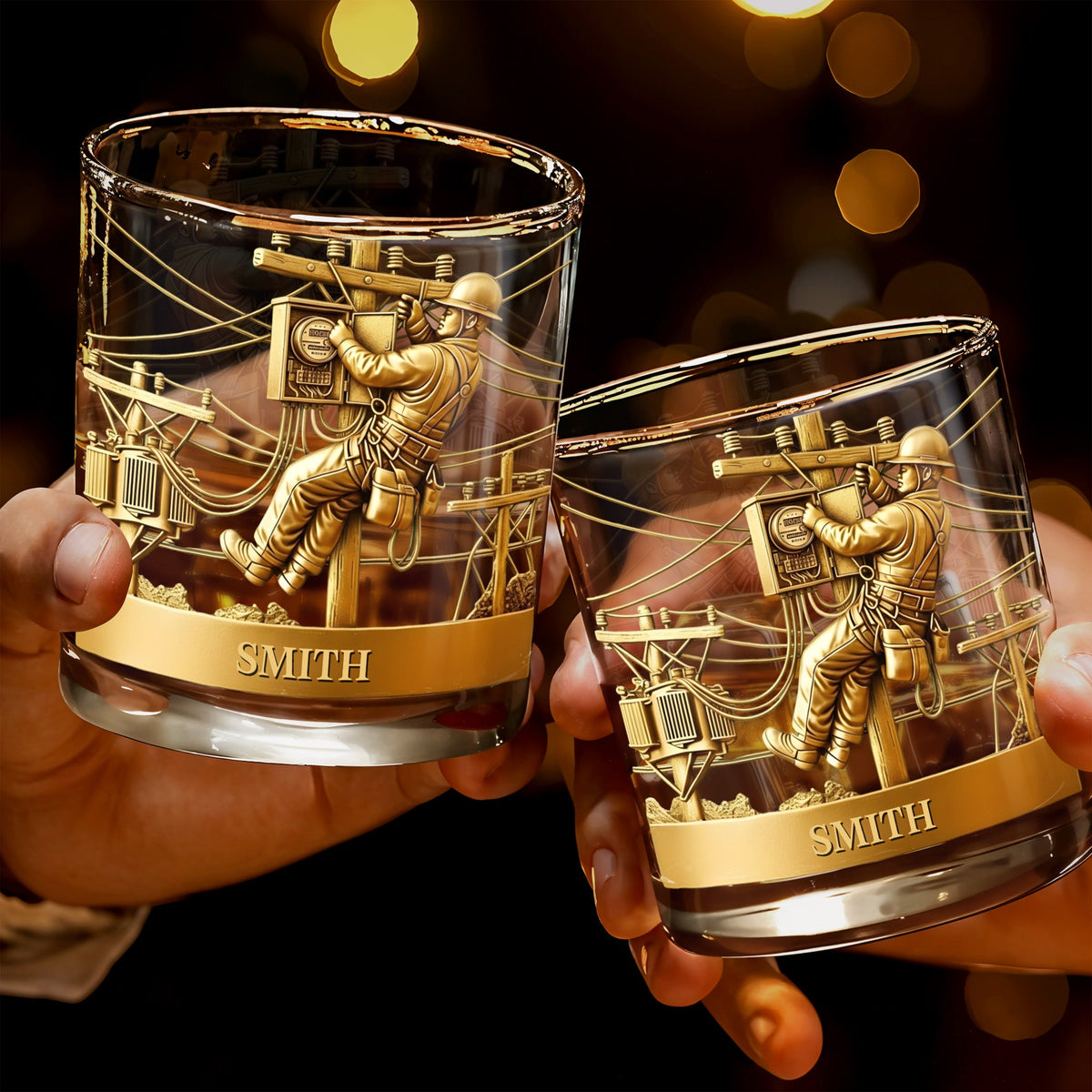 Capture The Spirit Of Innovation And Adventure,Whiskey Glass, Gift For Dad and Lineman Enthusiasts