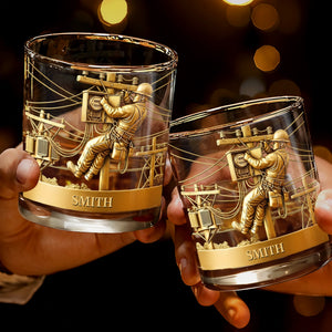 Capture The Spirit Of Innovation And Adventure,Whiskey Glass, Gift For Dad and Lineman Enthusiasts