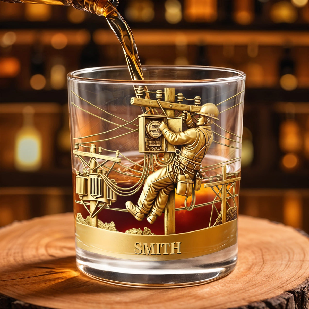 Capture The Spirit Of Innovation And Adventure,Whiskey Glass, Gift For Dad and Lineman Enthusiasts
