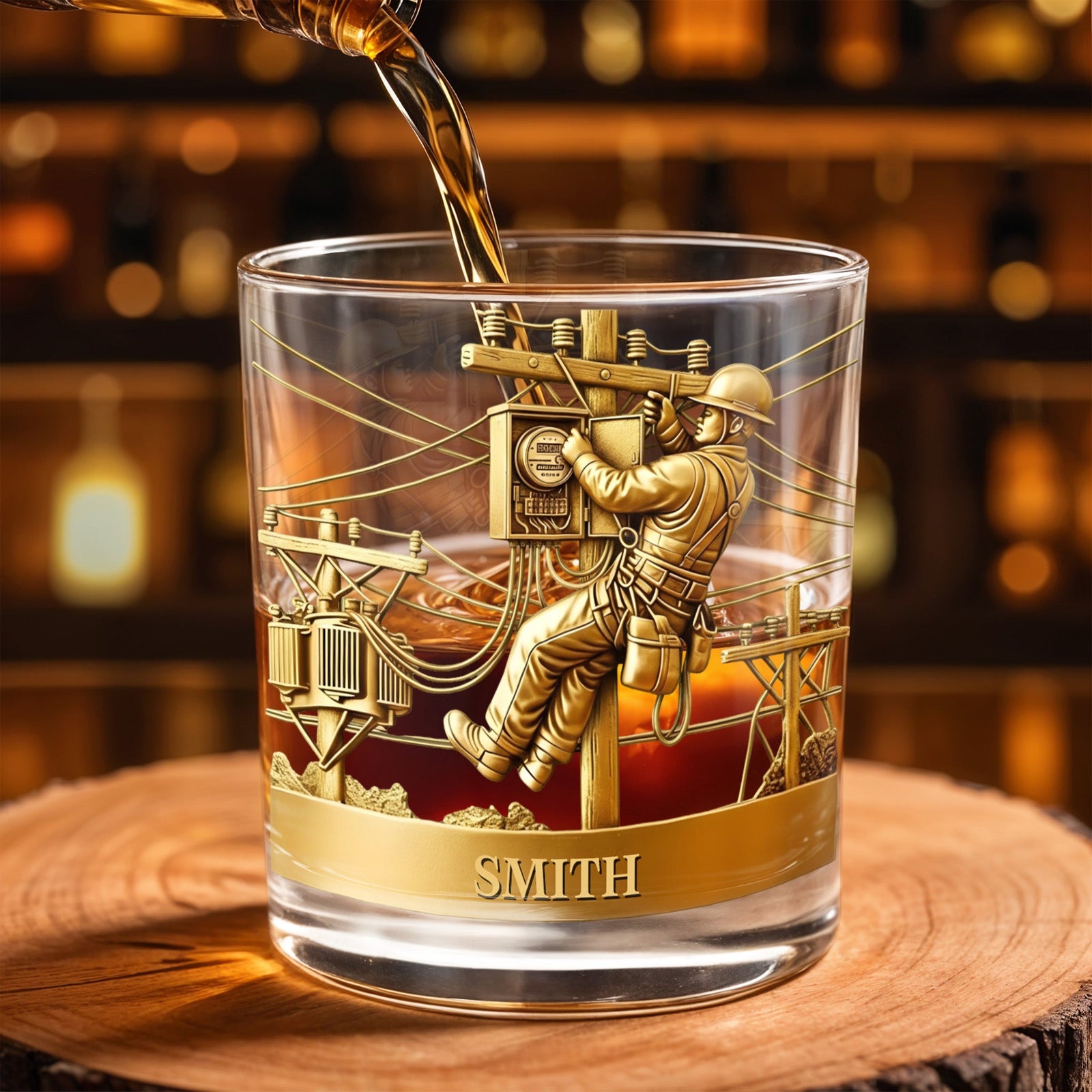 Capture The Spirit Of Innovation And Adventure,Whiskey Glass, Gift For Dad and Lineman Enthusiasts
