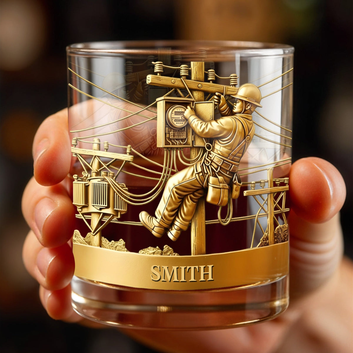 Capture The Spirit Of Innovation And Adventure,Whiskey Glass, Gift For Dad and Lineman Enthusiasts