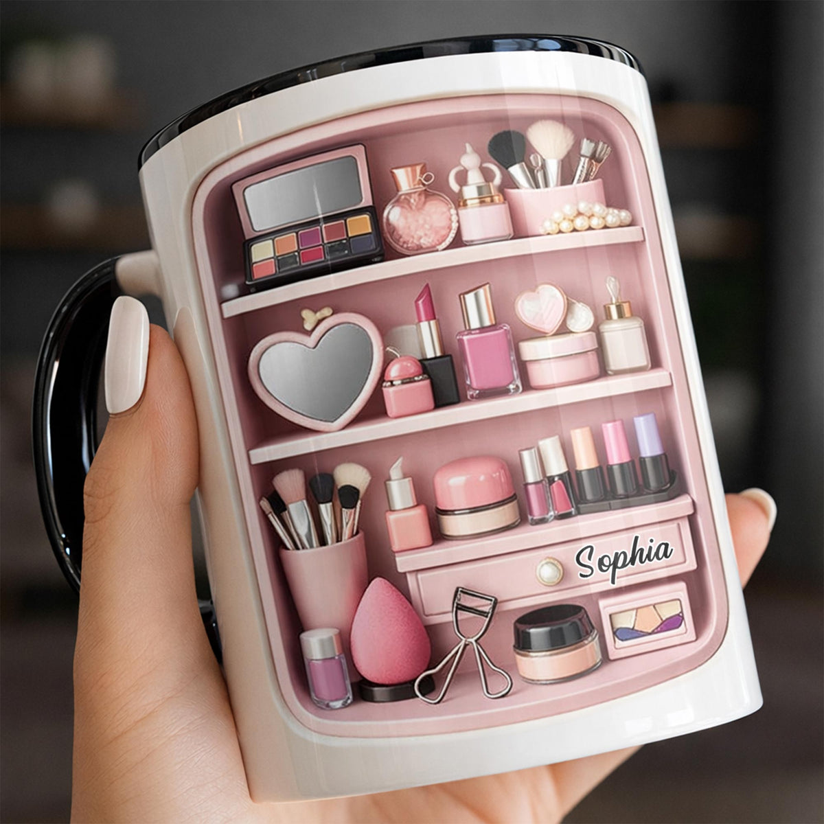 Makeup Mug, Gift for Daughter and Girlfriend Custom Gift For Makeup Artist Personalized Mug For Her