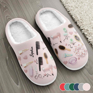 Styling With Love, Personalized Unisex Slippers, Gift For Hairstylists