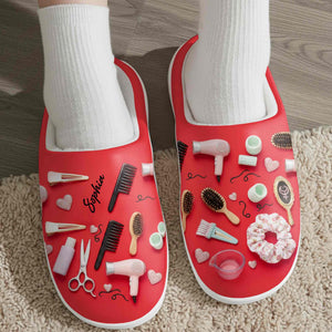 Styling With Love, Personalized Unisex Slippers, Gift For Hairstylists