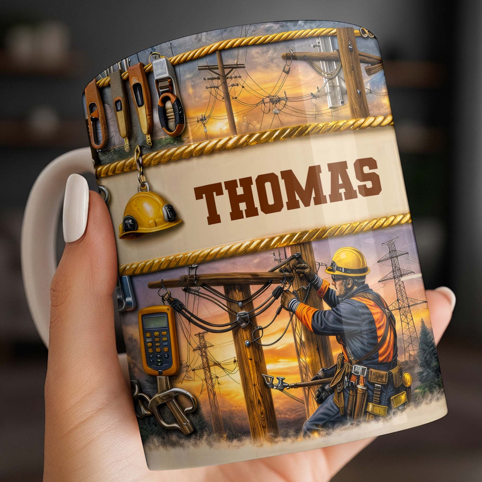 Celebrate The Hardworking Lineman, Coffee Mug, Gift For Lineman And Utility Workers