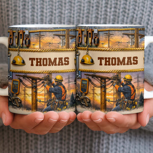 Celebrate The Hardworking Lineman, Coffee Mug, Gift For Lineman And Utility Workers