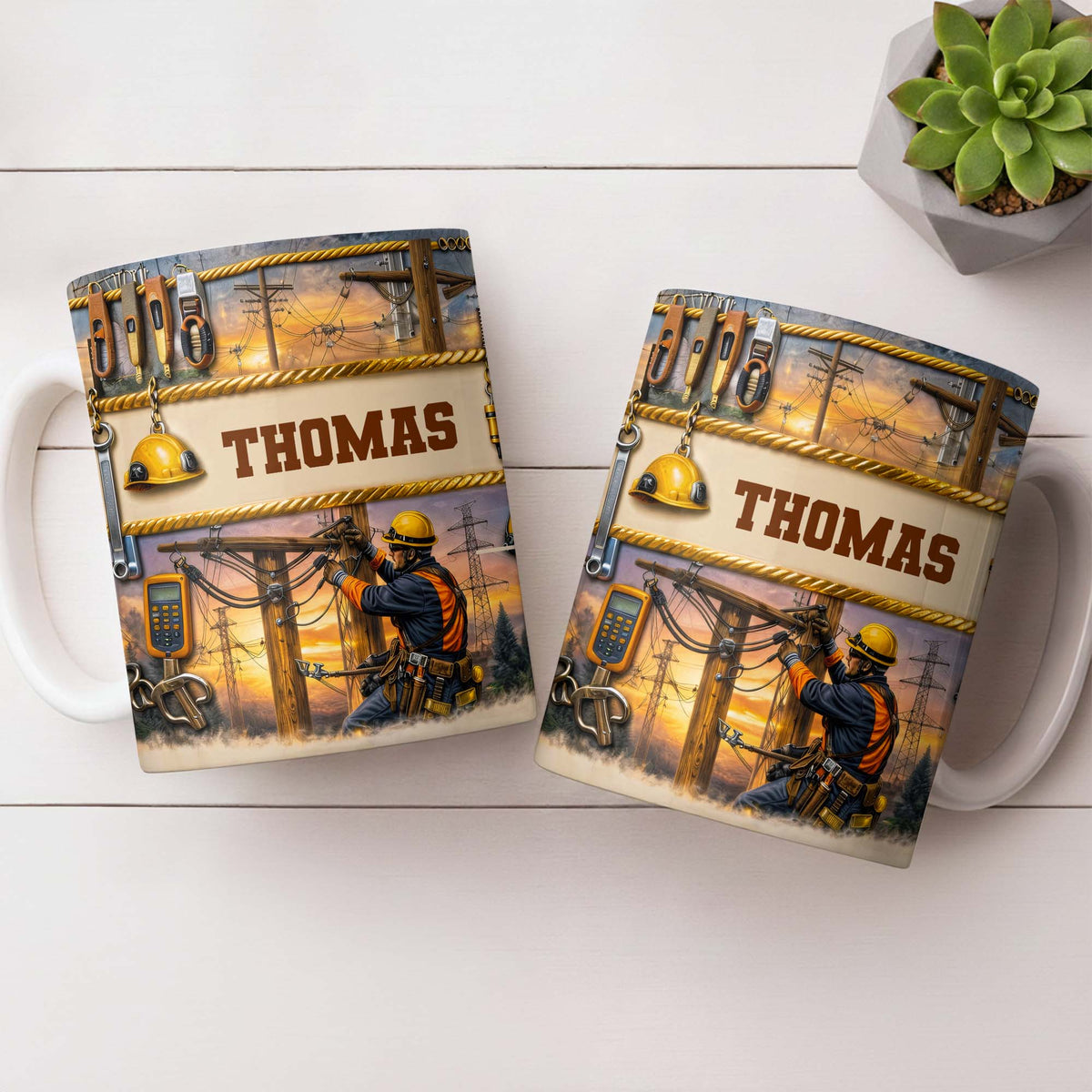 Celebrate The Hardworking Lineman, Coffee Mug, Gift For Lineman And Utility Workers