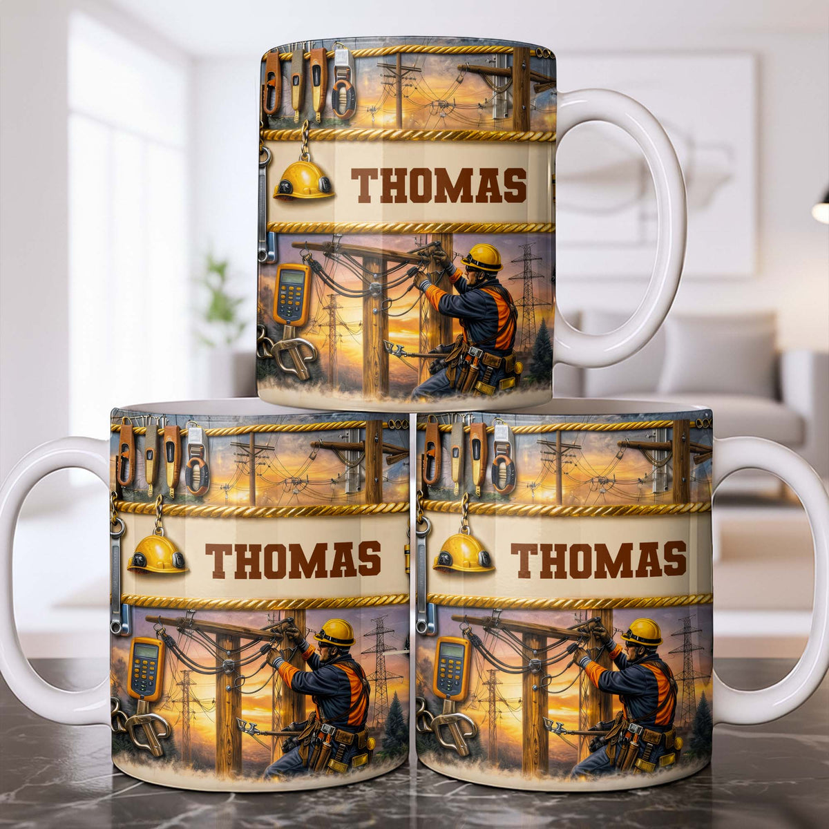 Celebrate The Hardworking Lineman, Coffee Mug, Gift For Lineman And Utility Workers