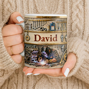 Customizable Name,Tools And Gears Coffee Mug, Gift For Mechanics And Engineers