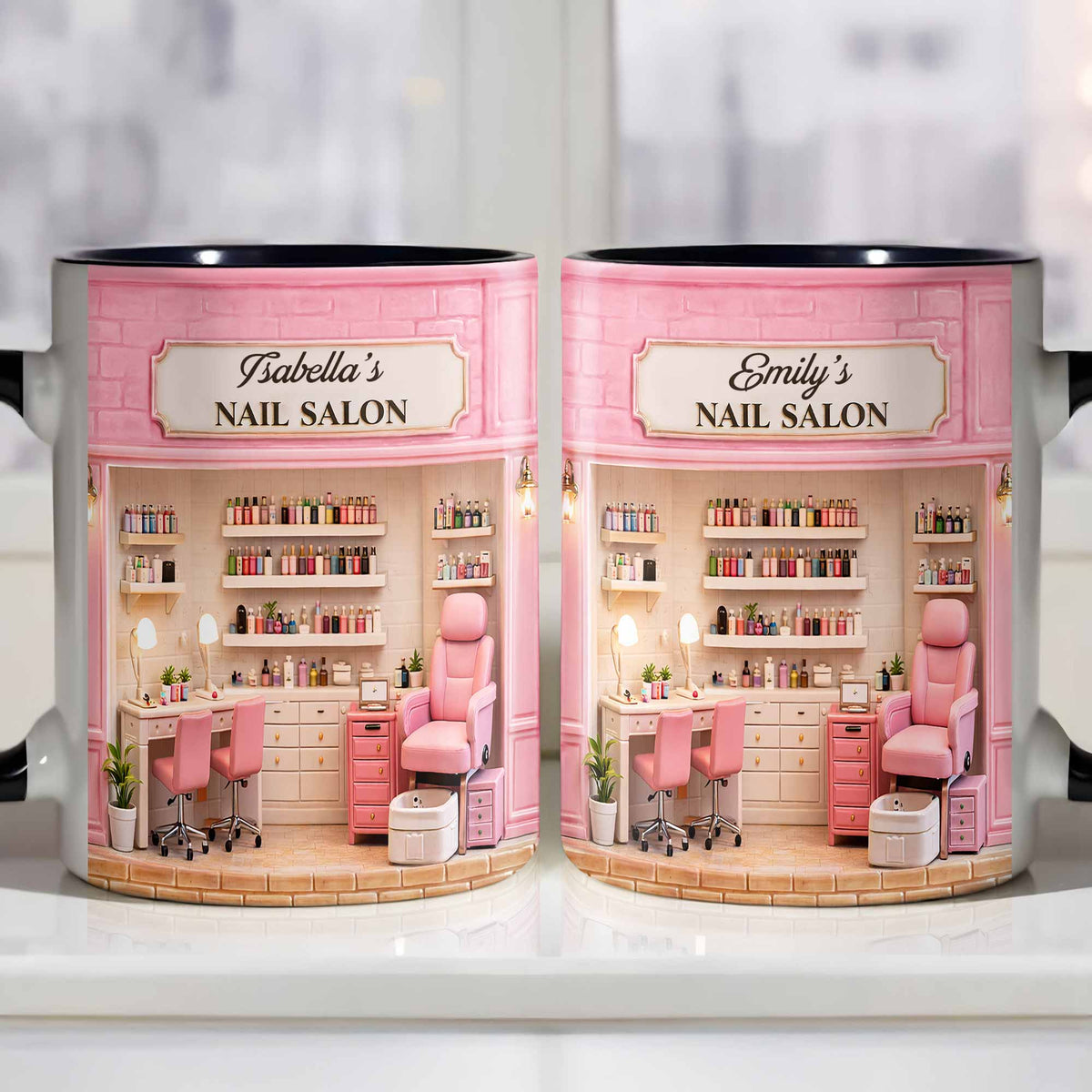 My Nail Salon, Personalized Custom Accent Mug, Gift For Nail Techs
