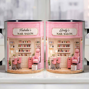 My Nail Salon, Personalized Custom Accent Mug, Gift For Nail Techs