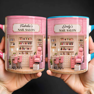 My Nail Salon, Personalized Custom Accent Mug, Gift For Nail Techs