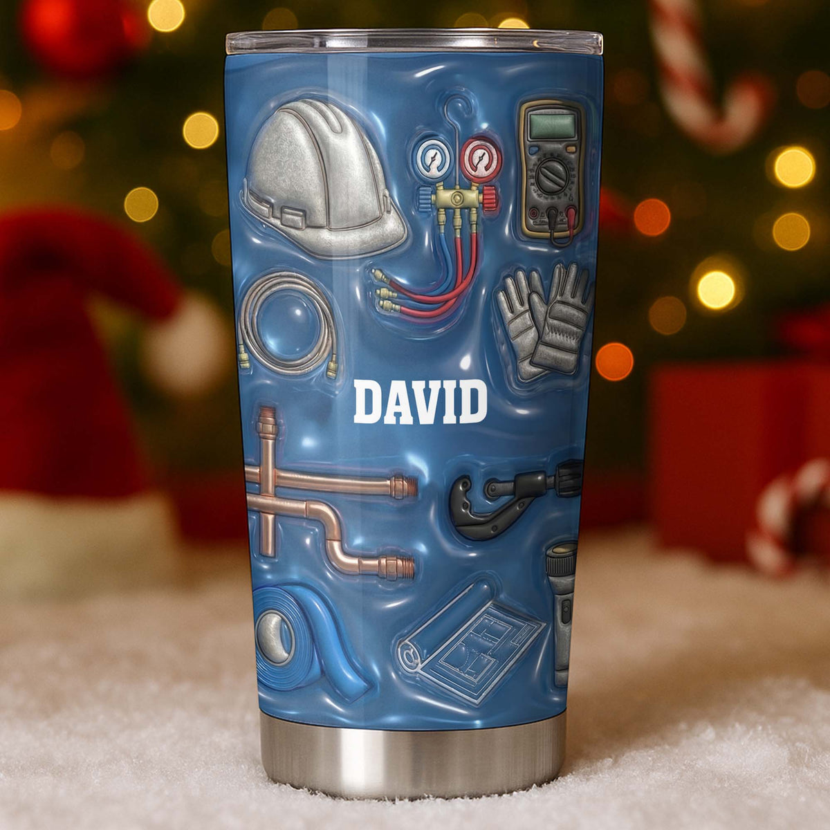 Customizable Construction Theme Tumbler 20oz 30oz, Gift for Husband and Construction Workers