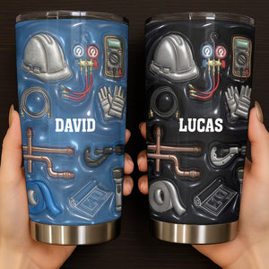 Customizable Construction Theme Tumbler 20oz 30oz, Gift for Husband and Construction Workers