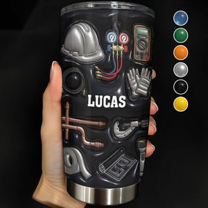 Customizable Construction Theme Tumbler 20oz 30oz, Gift for Husband and Construction Workers