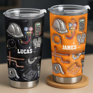 Customizable Construction Theme Tumbler 20oz 30oz, Gift for Husband and Construction Workers