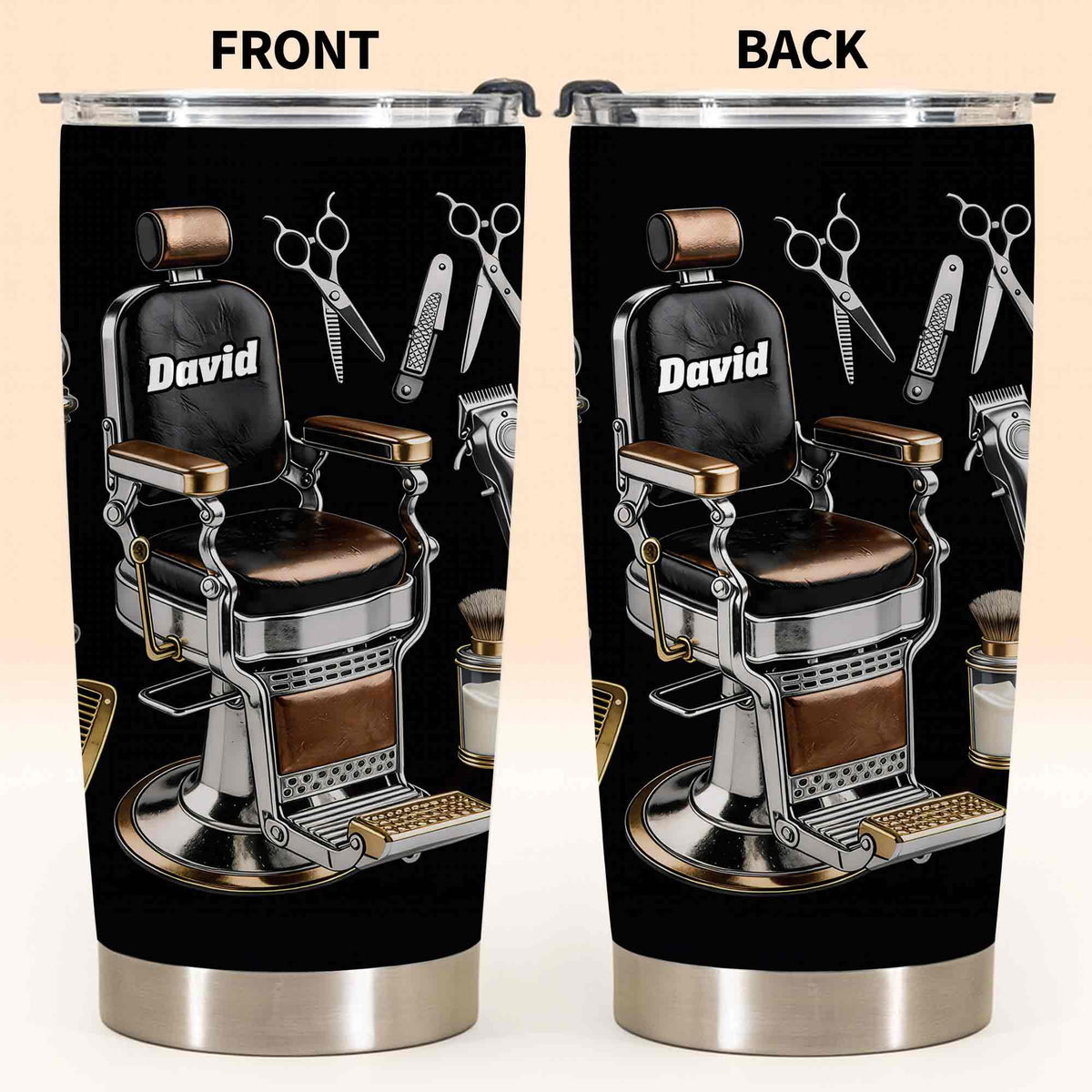 Barber Shop Tools, Personalized Stainless Steel Tumbler, Gift For Barbers