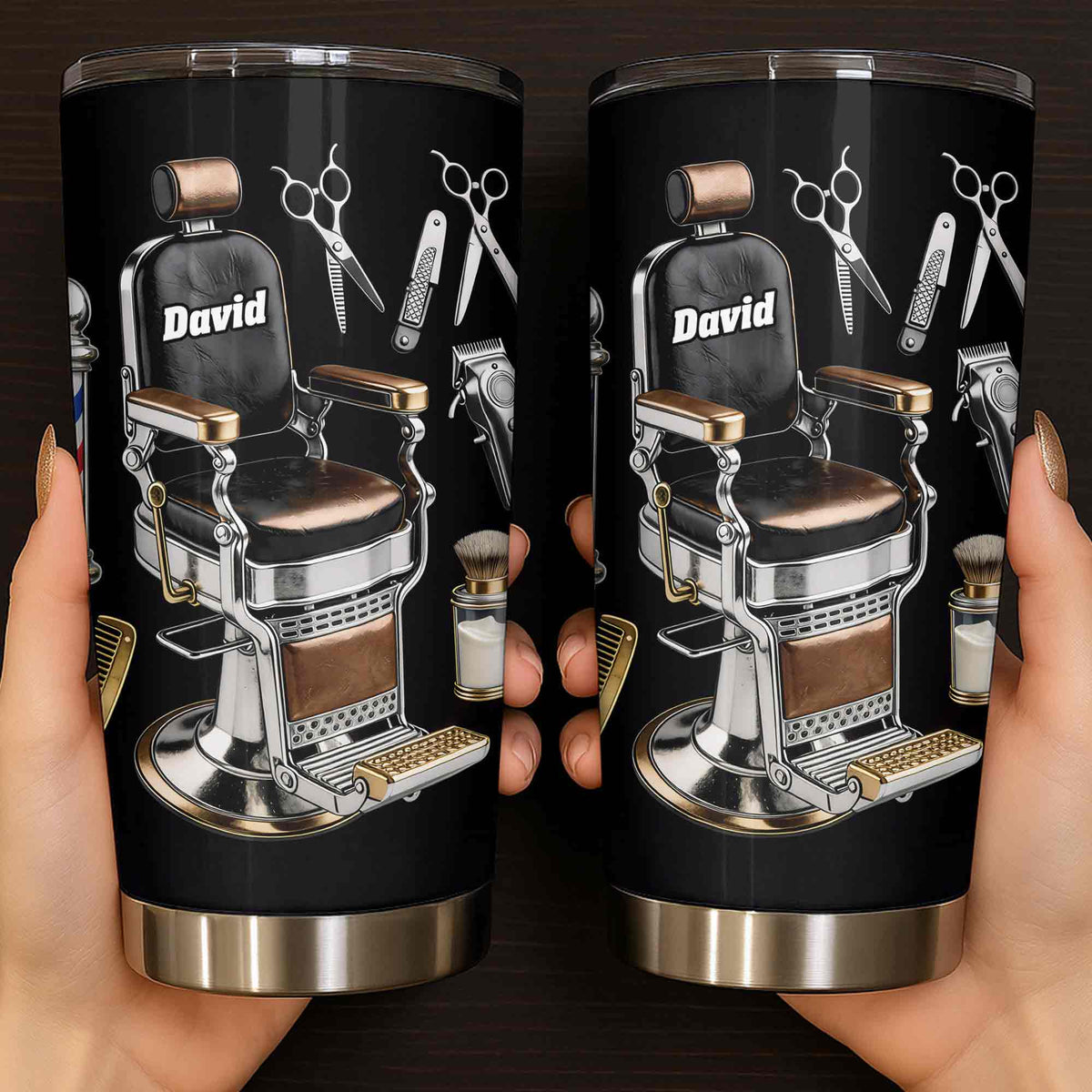 Barber Shop Tools, Personalized Stainless Steel Tumbler, Gift For Barbers