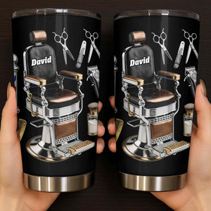 Barber Shop Tools, Personalized Stainless Steel Tumbler, Gift For Barbers