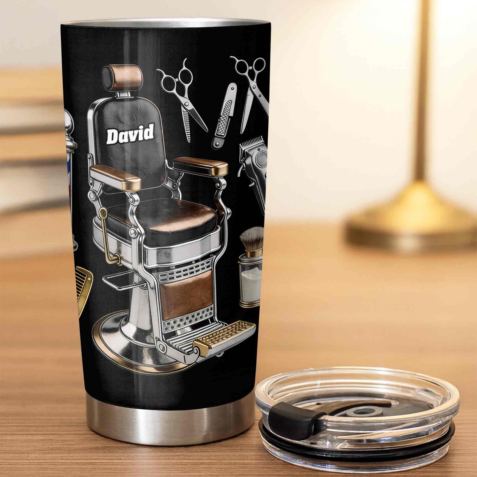 Barber Shop Tools, Personalized Stainless Steel Tumbler, Gift For Barbers
