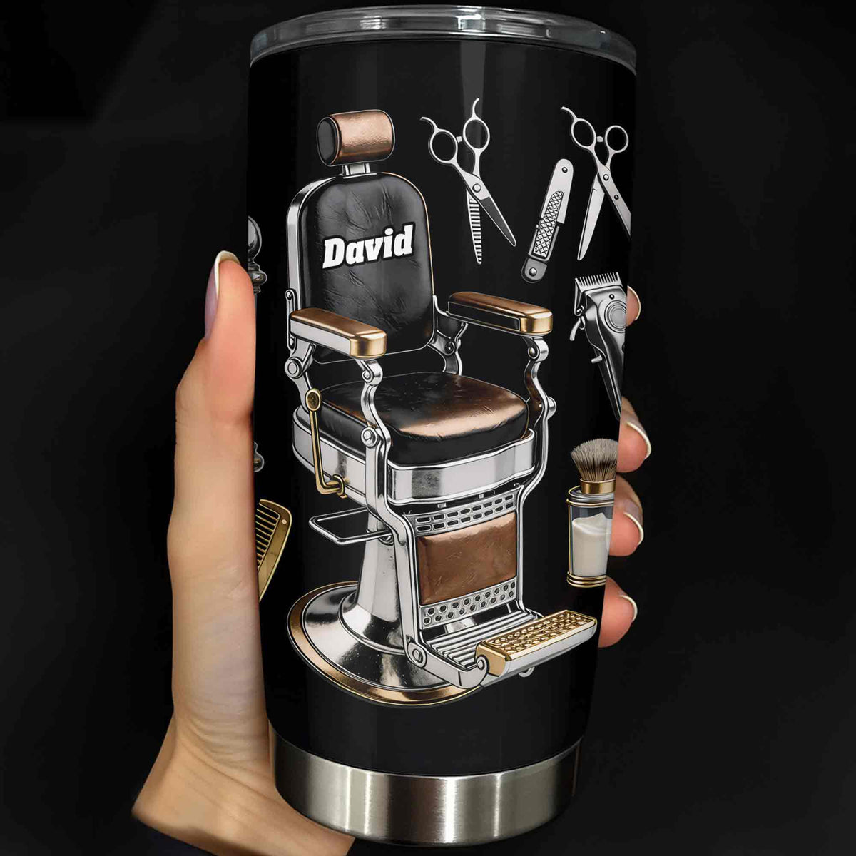 Barber Shop Tools, Personalized Stainless Steel Tumbler, Gift For Barbers